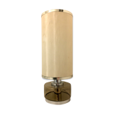 Vintage table lamp smoked glass and stainless 19x stainless steel