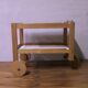 Brutalist Scandinavian bar cart / serving trolley in solid oak, 1950s
