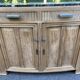 Renovated vintage art deco Parisian sideboard in solid wood and marble 152cm