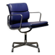 Charles & Ray Eames EA208 Chair in polished aluminum and Indigo blue leather