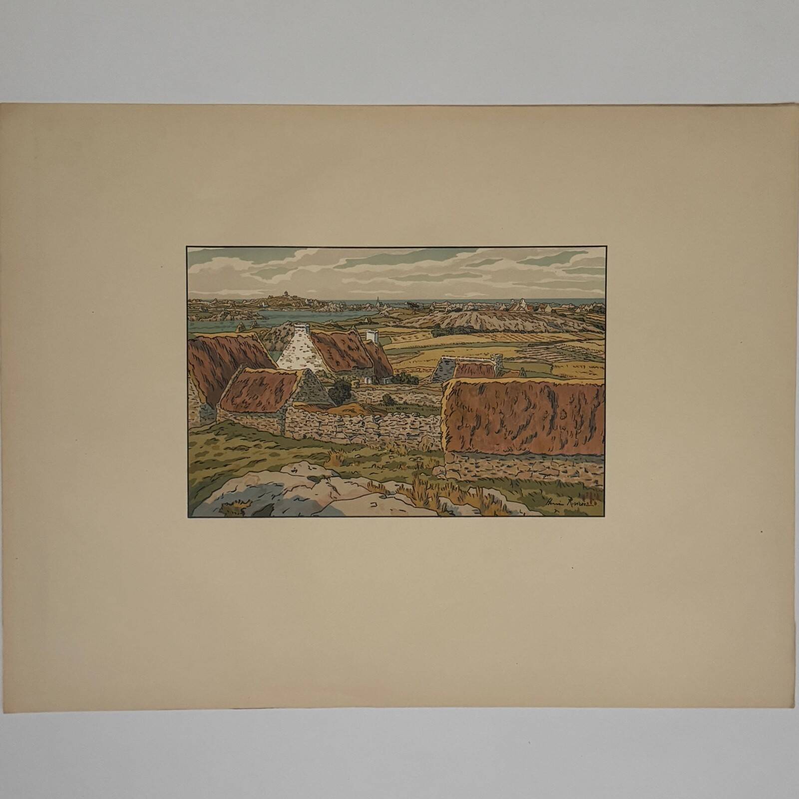 Lithograph by Henri Rivière The Beautiful Land of Brittany - Île Bréhat