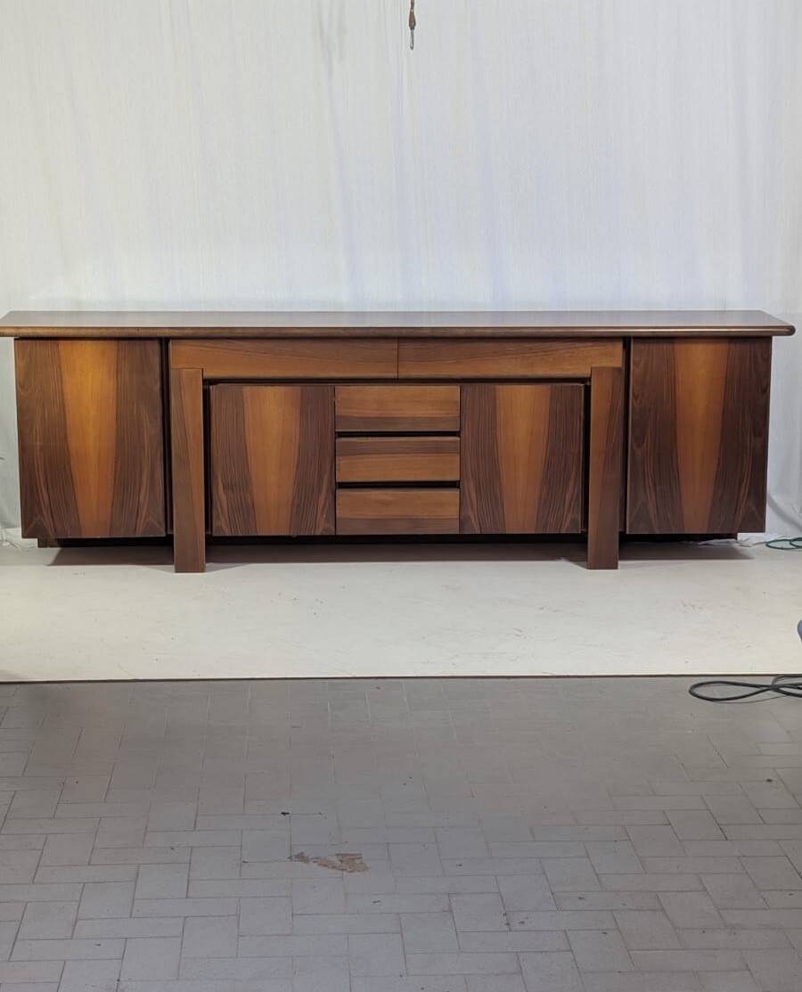 Walnut Sapporo Sideboard by Mario Marenco for Mobilgirgi, 1970s