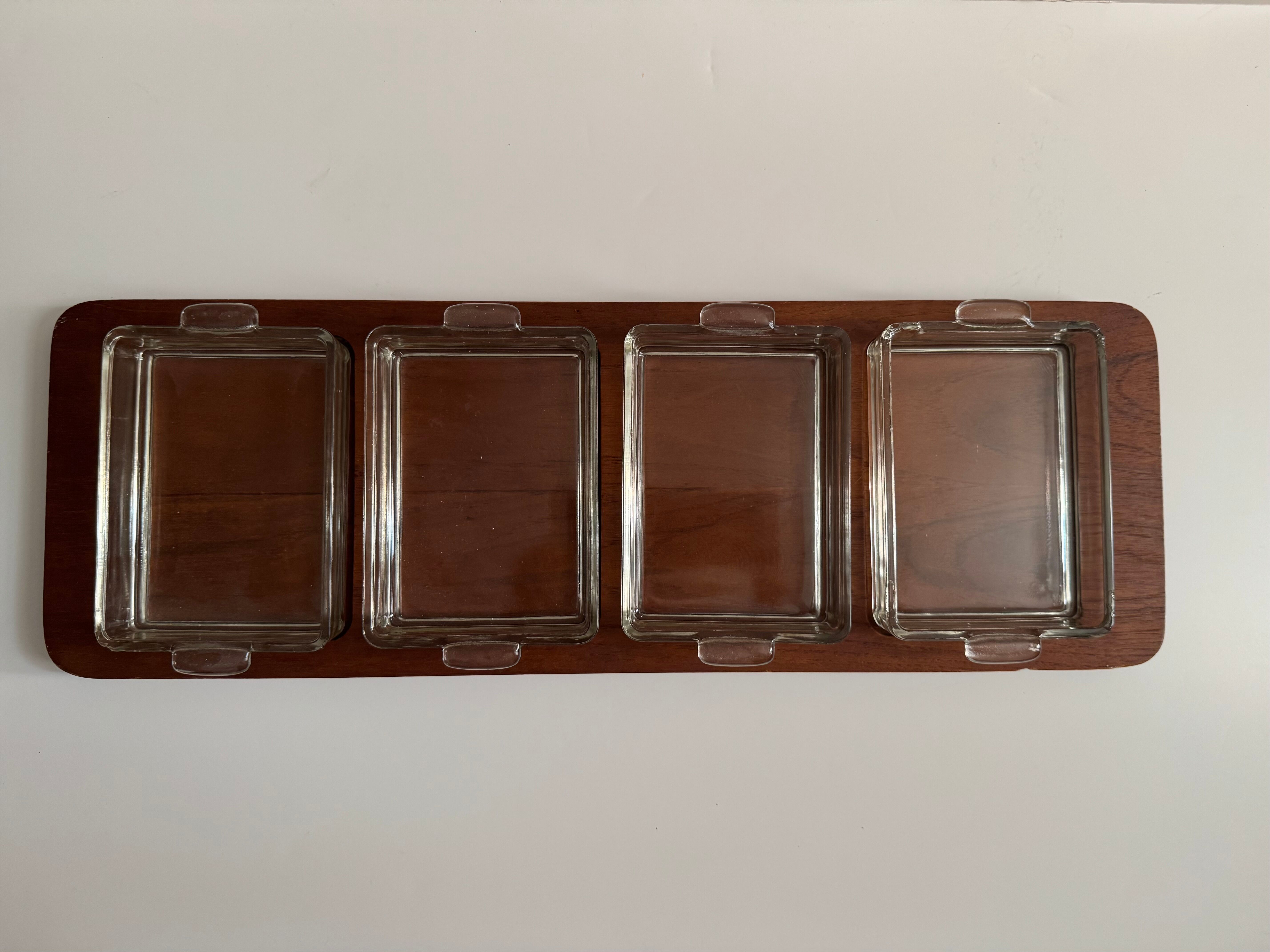 Scandinavian design teak aperitif platter 1960 Dismeg