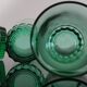 6 old emerald green water glasses