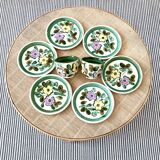 6 Boch Belgium dessert plates and 2 cups