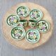 6 Boch Belgium dessert plates and 2 cups