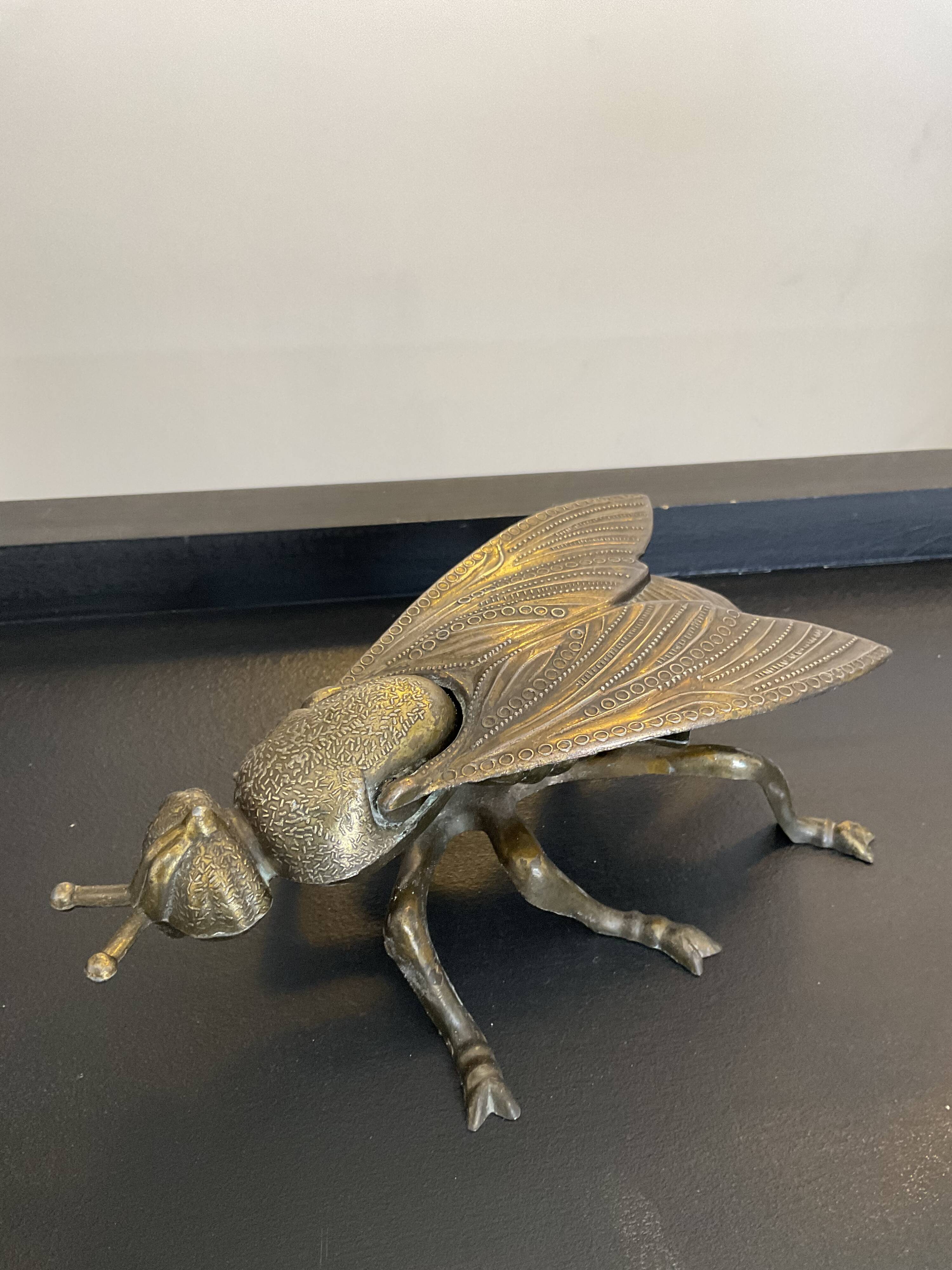 Vintage bronze fly ashtray Italy