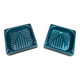 Pair ashtray cec green ceramic vintage decoration
