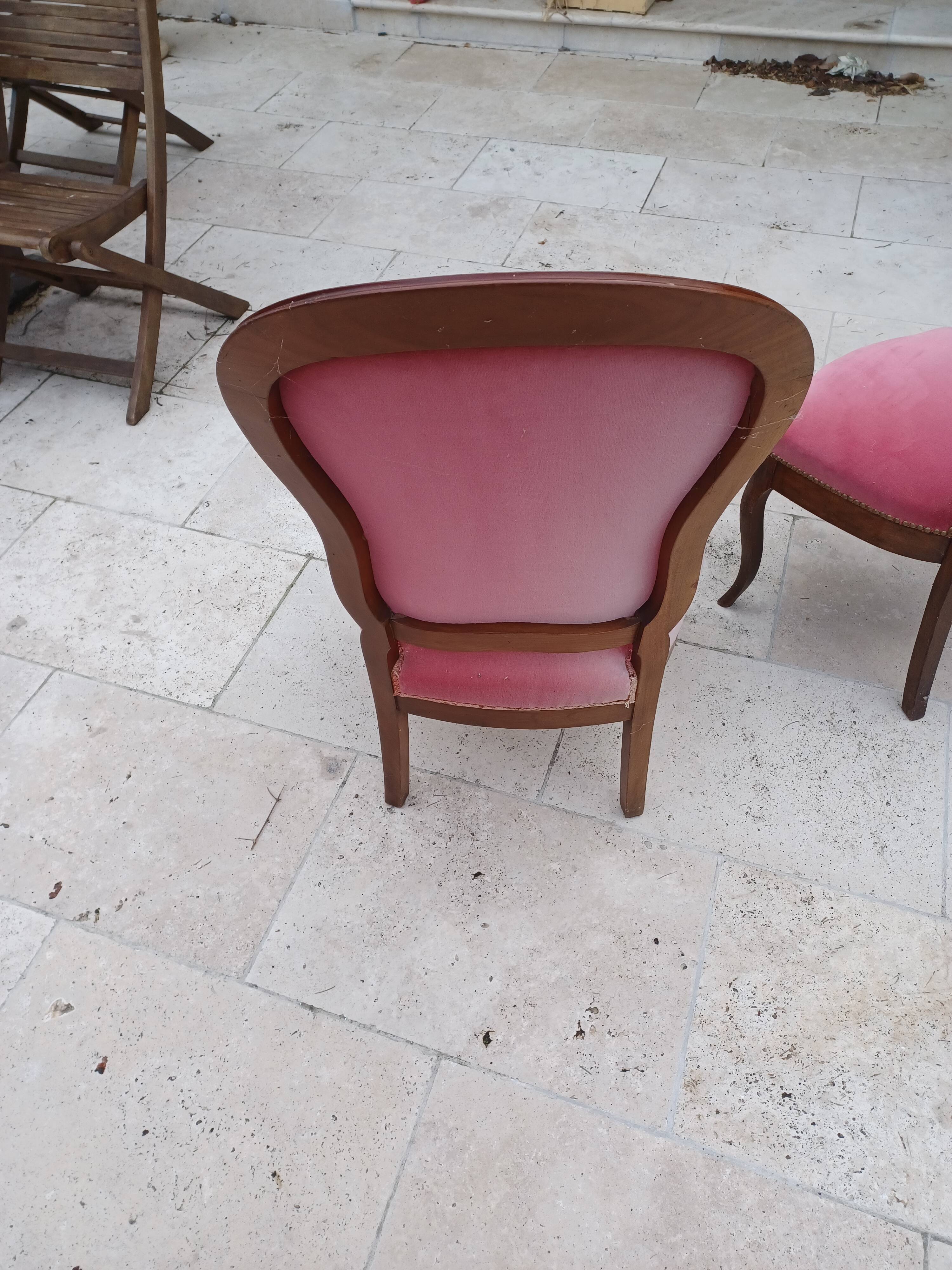 Armchair and chair Louis Philippe