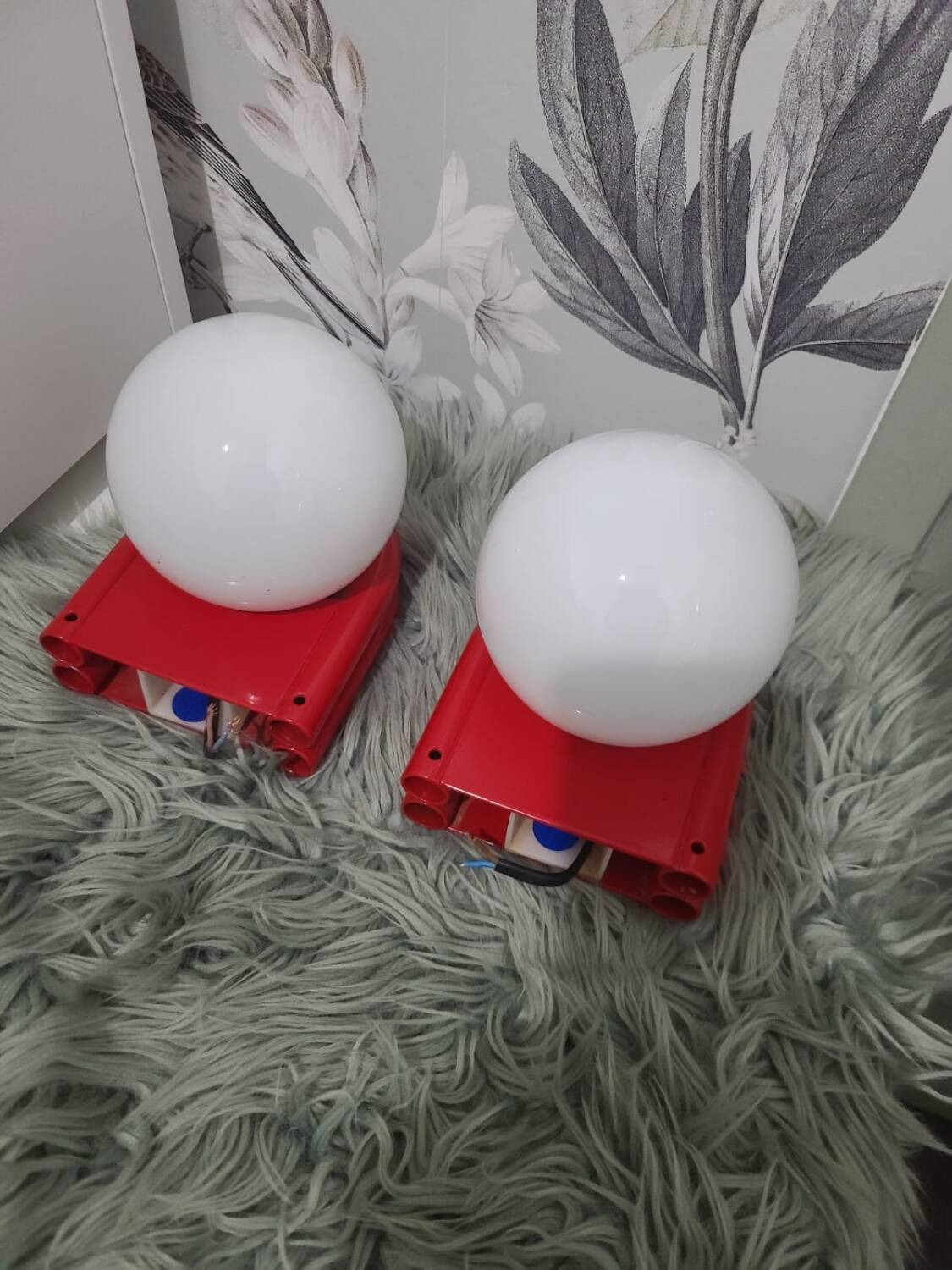 Pair of space age wall lights