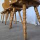 Set of 4 Vintage Tyrolean Heart Cutout Wooden Dining Chairs