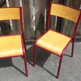 Child model red schoolboy chair