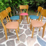 Set of 5 compass foot chairs