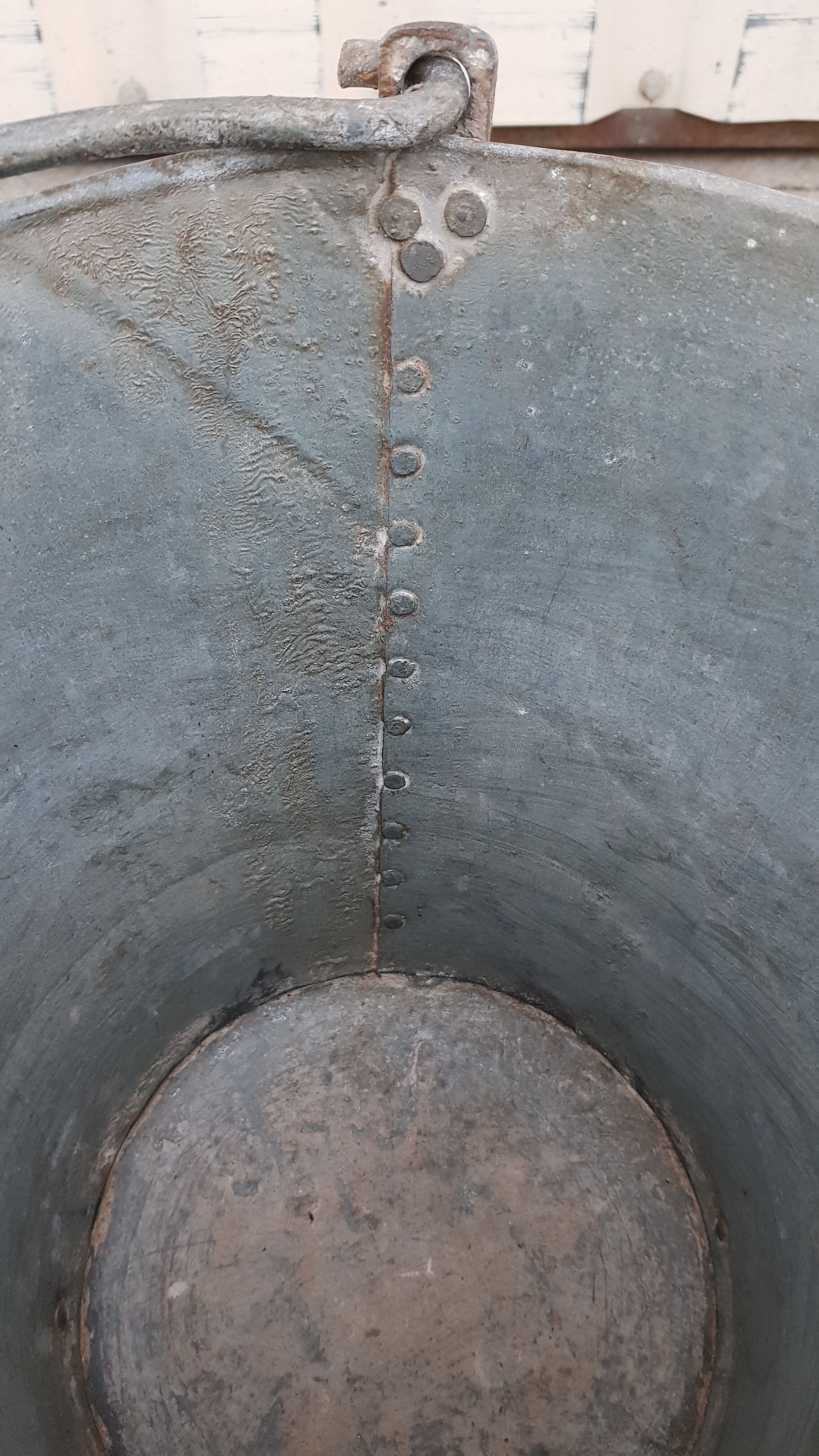 Old thick zinc farmhouse seal