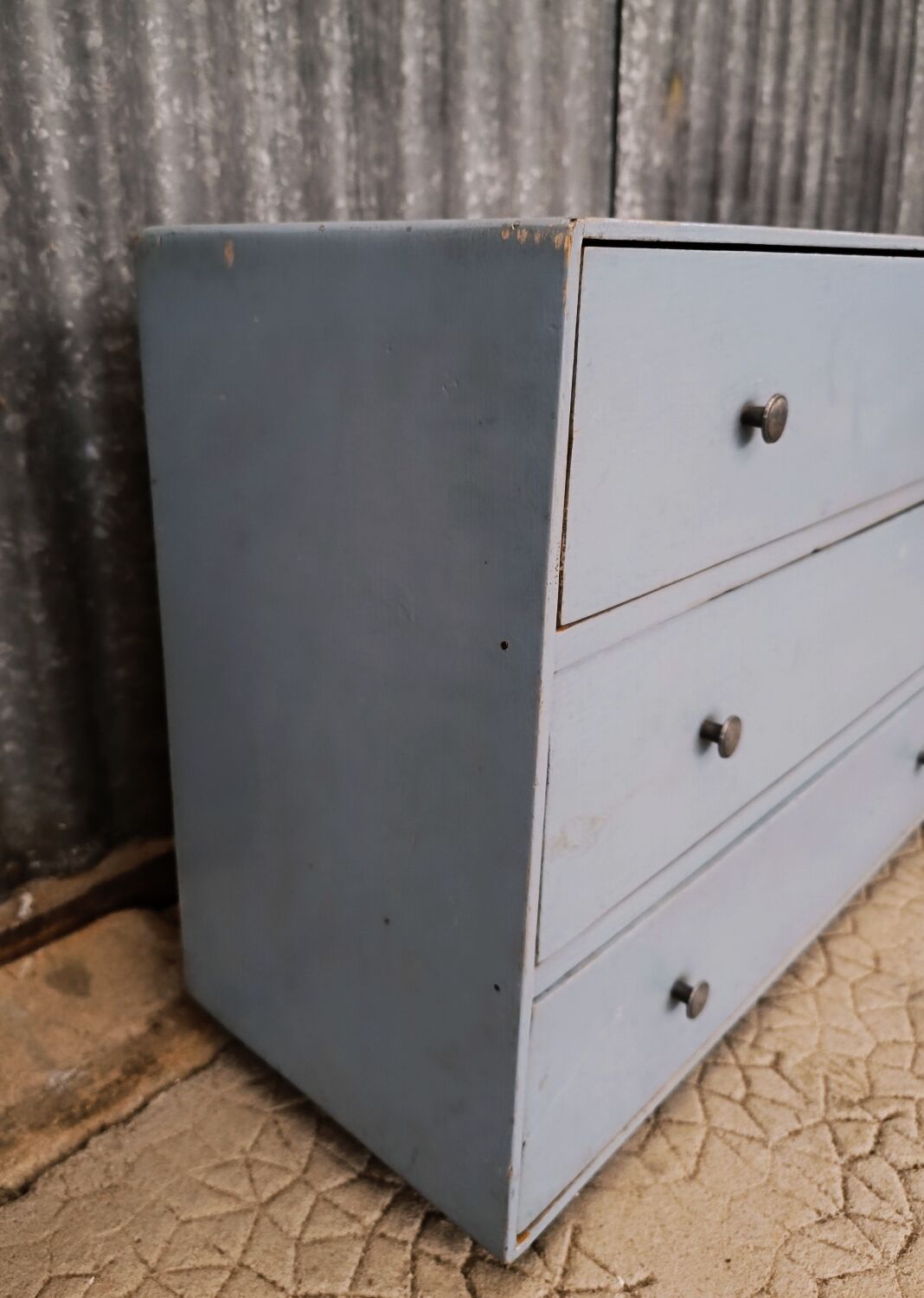 Small vintage blue chest of drawers