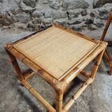 Vintage bamboo and rattan side tables – France, 1970s