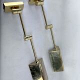 Postmodern pair of articulated brass wall lamps by Baulmann Leuchten. Germany 1980s