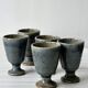 5 small mazagrans - bluish stoneware verrines Migeon La Borne CHER