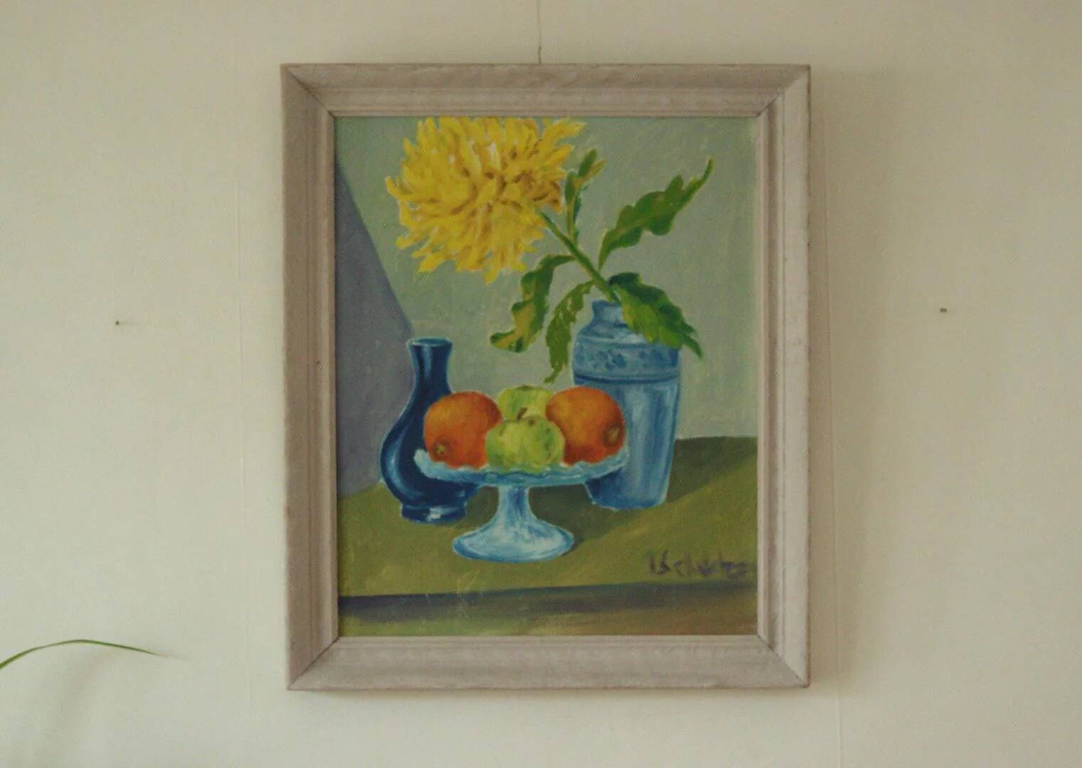 Still life: Fruits and yellow flower (attributed to Schultzer)