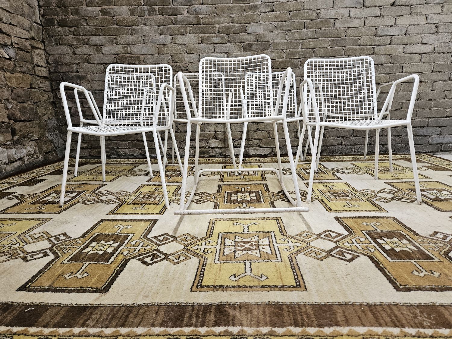 Set of 6 chairs and 1 rocking chair Rio by Emu 1960