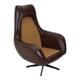 Mid-century Rotating Armchair,Leatherette,1980's.