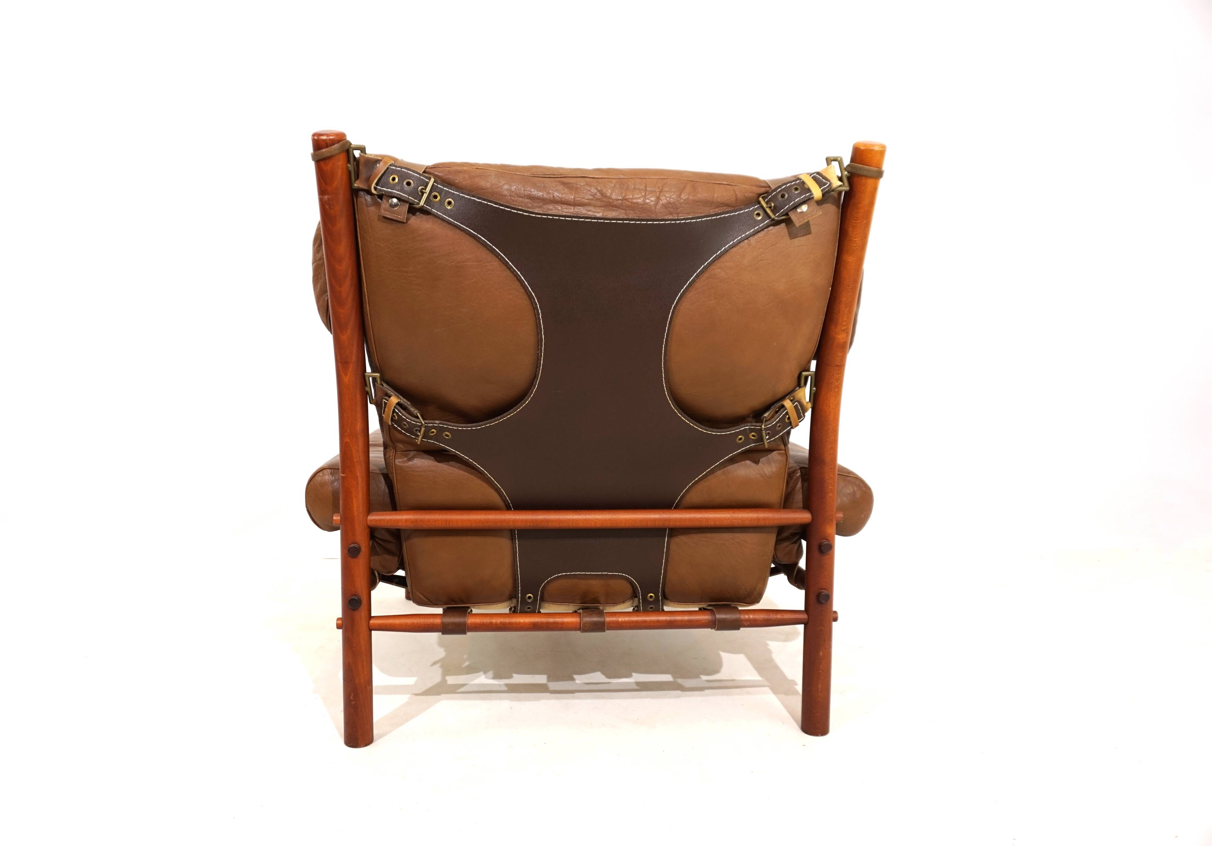 Arne Norell Inca chair with ottoman for Norell AB