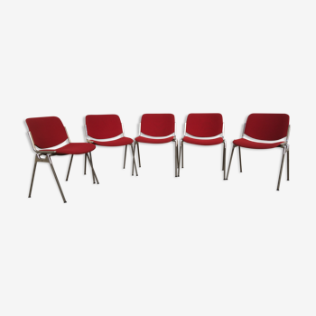 Set de 5 chaises DCS 106 Giancarlo Piretti pour Castelli