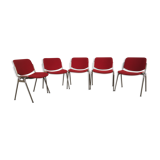 Set de 5 chaises DCS 106 Giancarlo Piretti pour Castelli