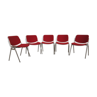 Set de 5 chaises DCS 106 Giancarlo Piretti pour Castelli