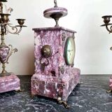 Clock And Its Two Candlesticks Napoleon III Period