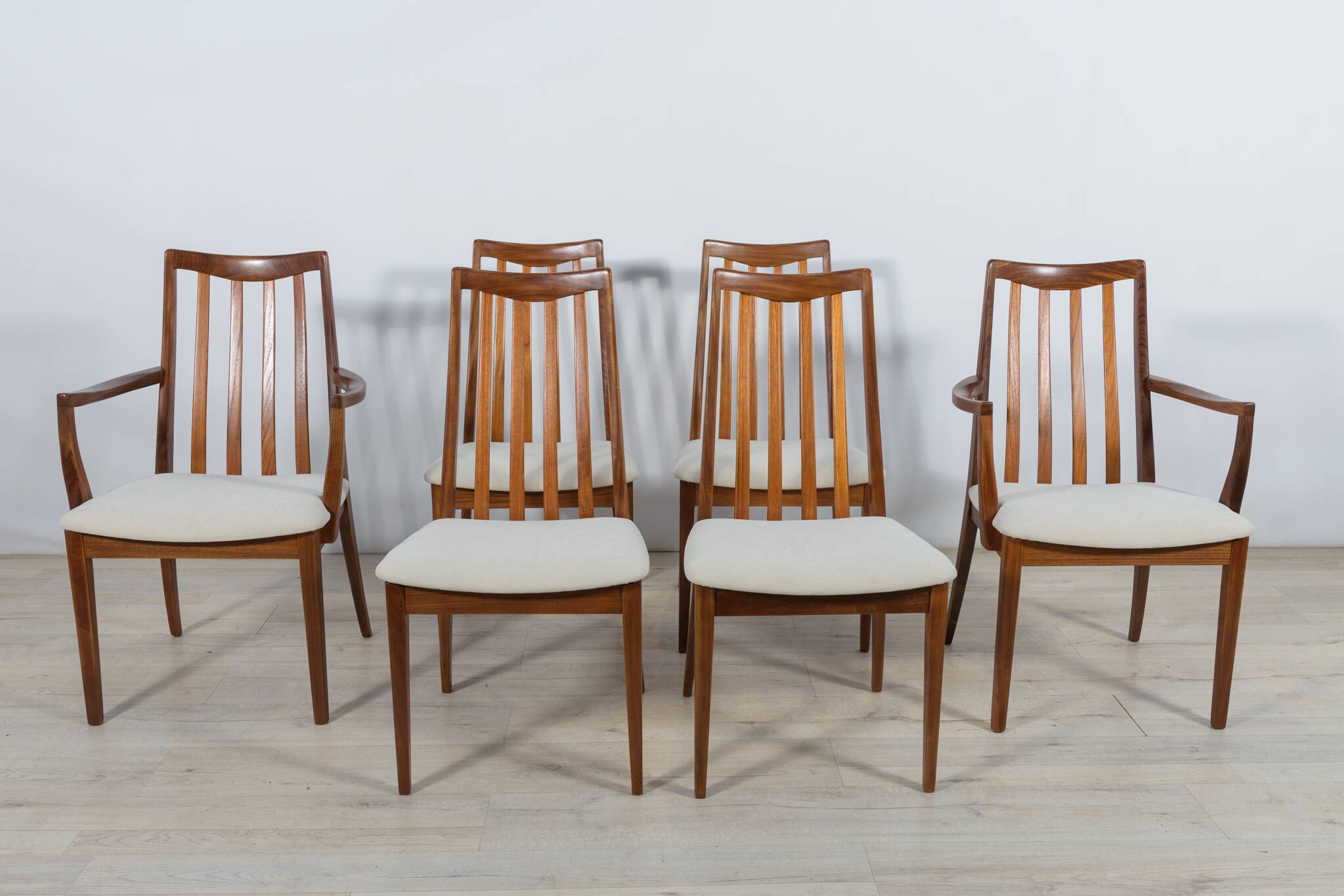 Mid-Century Teak and Fabric Dining Chairs by Leslie Dandy for G-Plan, 1960s, Set of 6