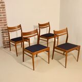 Set of 4 vintage Scandinavian chairs in oak year 60 Ref. Marcel.