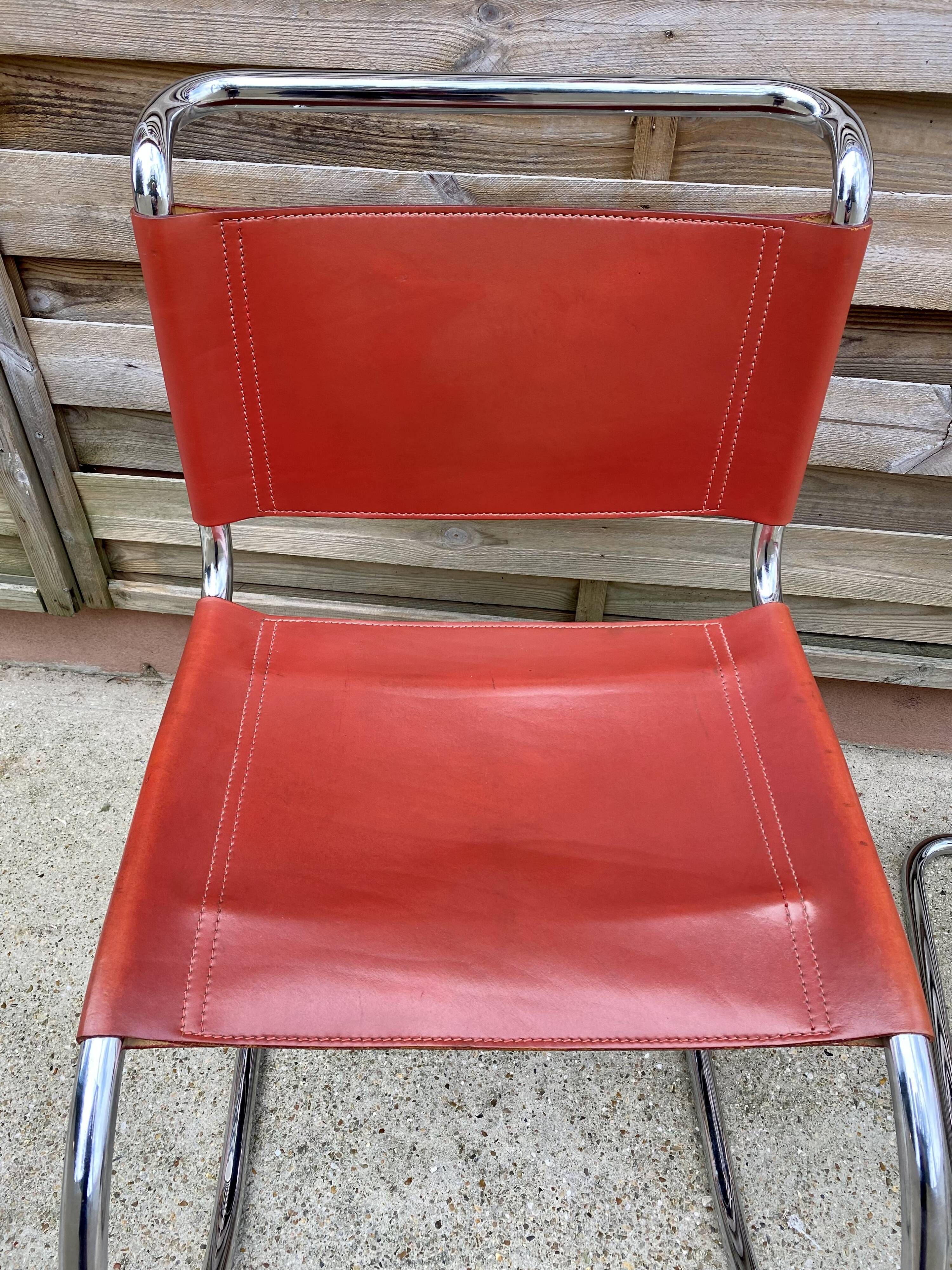 Pair of chairs MR 10 design Ludwig Mies Van Der Rohe vintage edition 90s