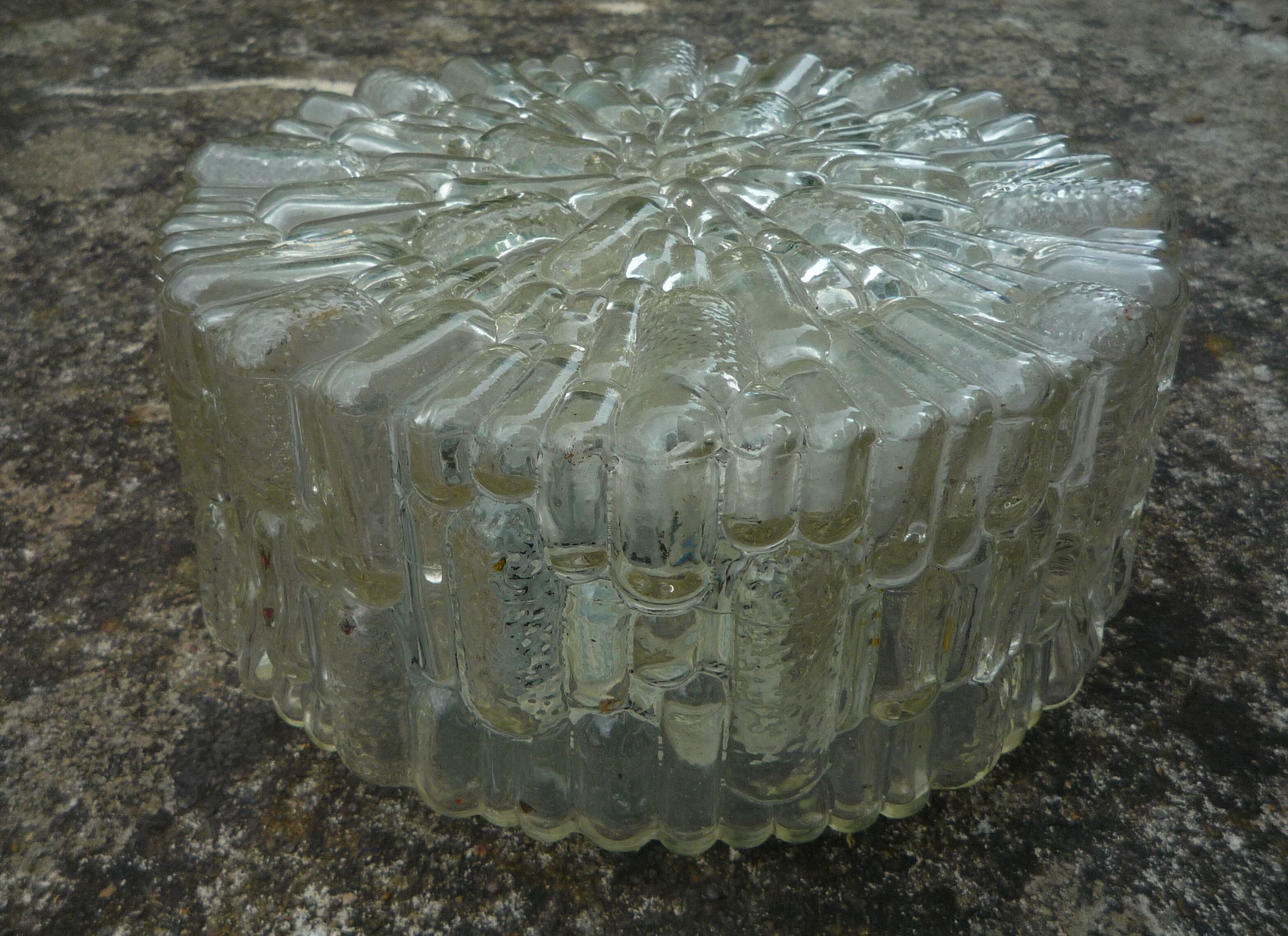 Glass wall lamp, vintage 70s