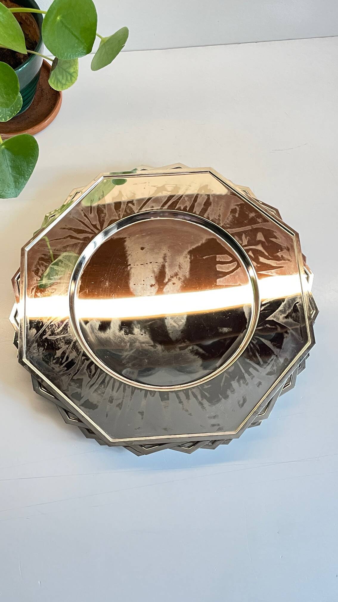 6 Vintage Silver-Plated Metal Plates and Dishes