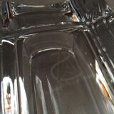 Gros cendrier en cristal massif moderniste design monogramme "sa" art