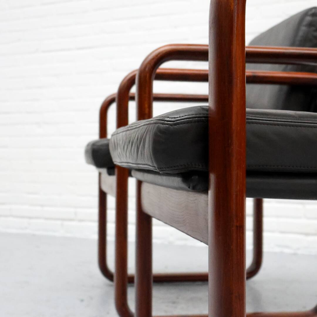 Fauteuil en frêne et cuir par Burkhard Voghterr pour Rosenthal, années 1970