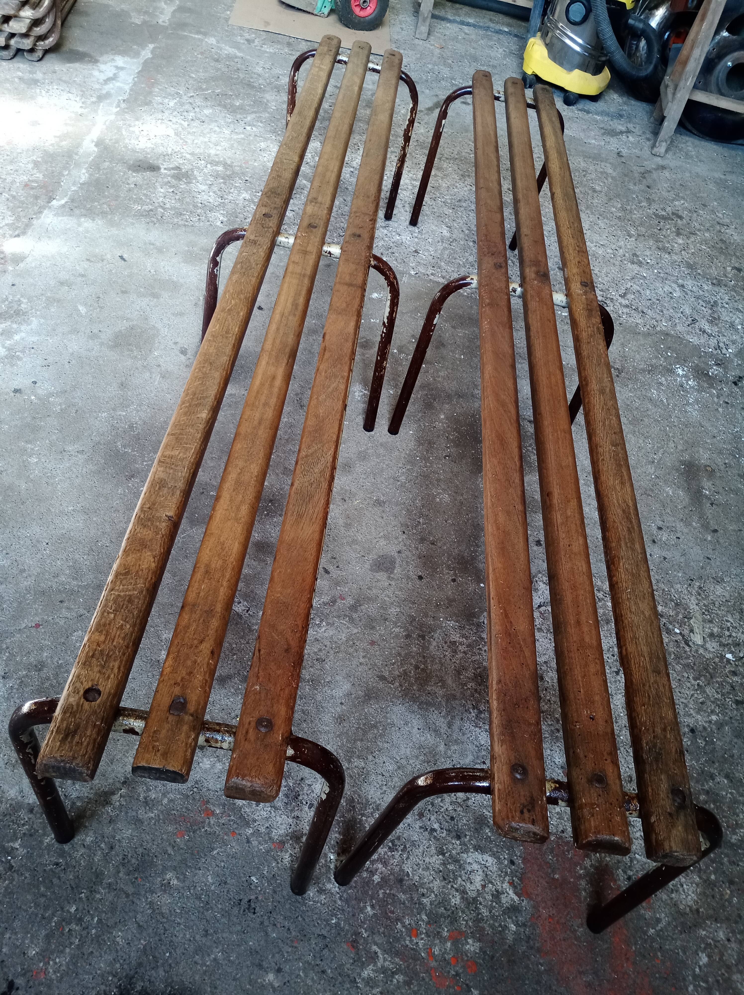 Two vintage school desks