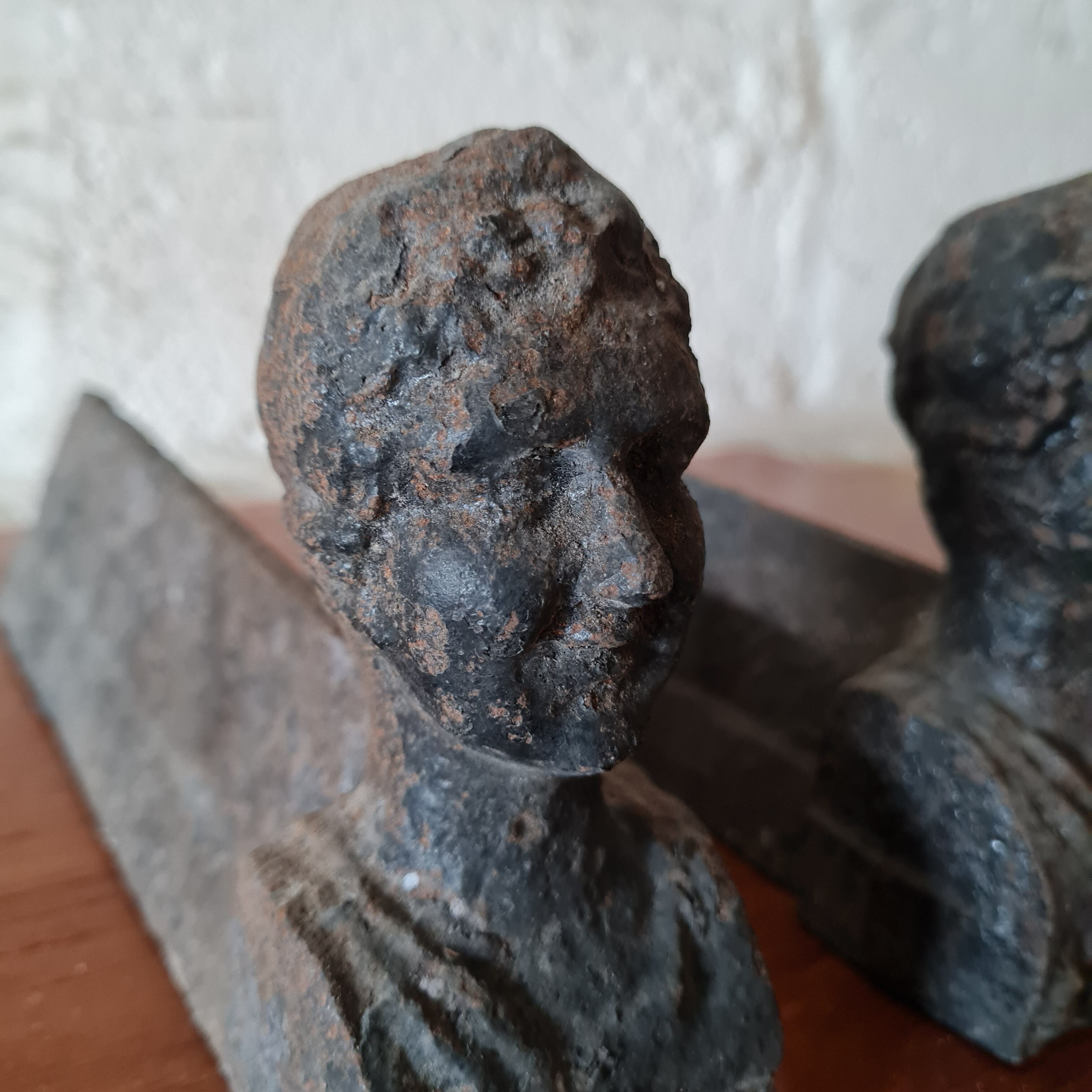 Pair of cast iron chimney covers