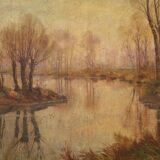 Great Landscape Painting Signed A. Corradi From The 20th Century