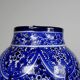 Large Moroccan vase/jar Fez handmade ceramic Khabia 19th-20th century cobalt