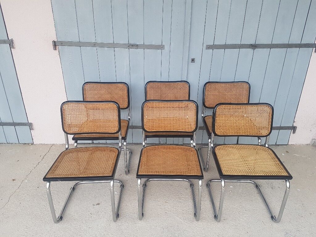 Lot of 6 cesca B32 chairs by Marcel Breuer