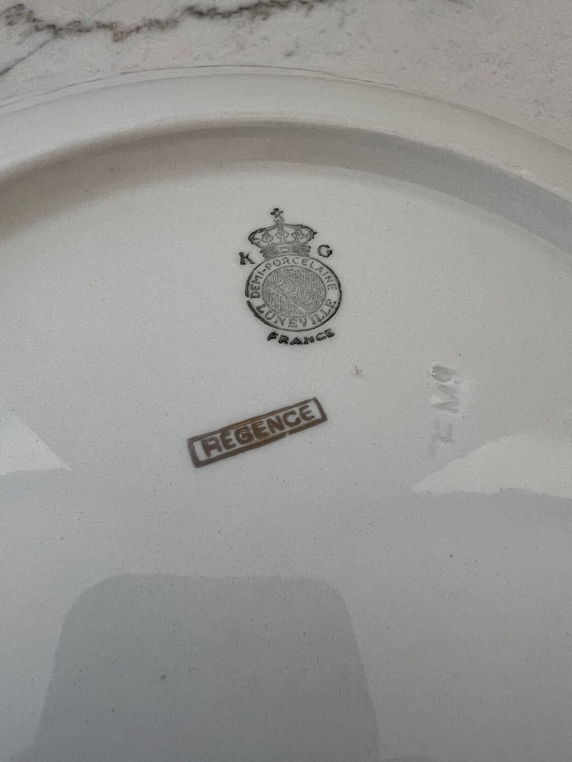 Ribbed dish in half Lunéville porcelain - Régence model