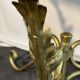Round coffee table base in gilded wrought iron beautiful top enamelled glass 50s