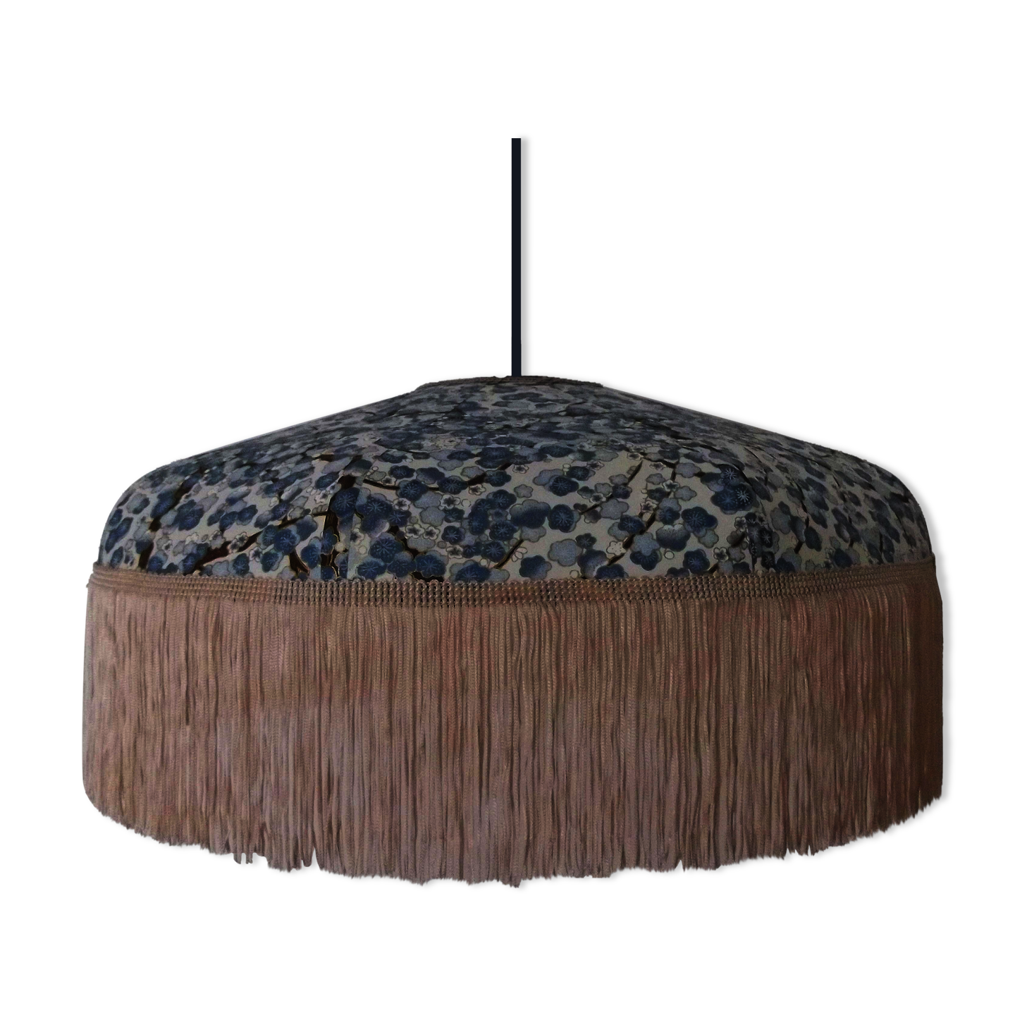 Japanese paper hanging lamp with fringe "Mona"