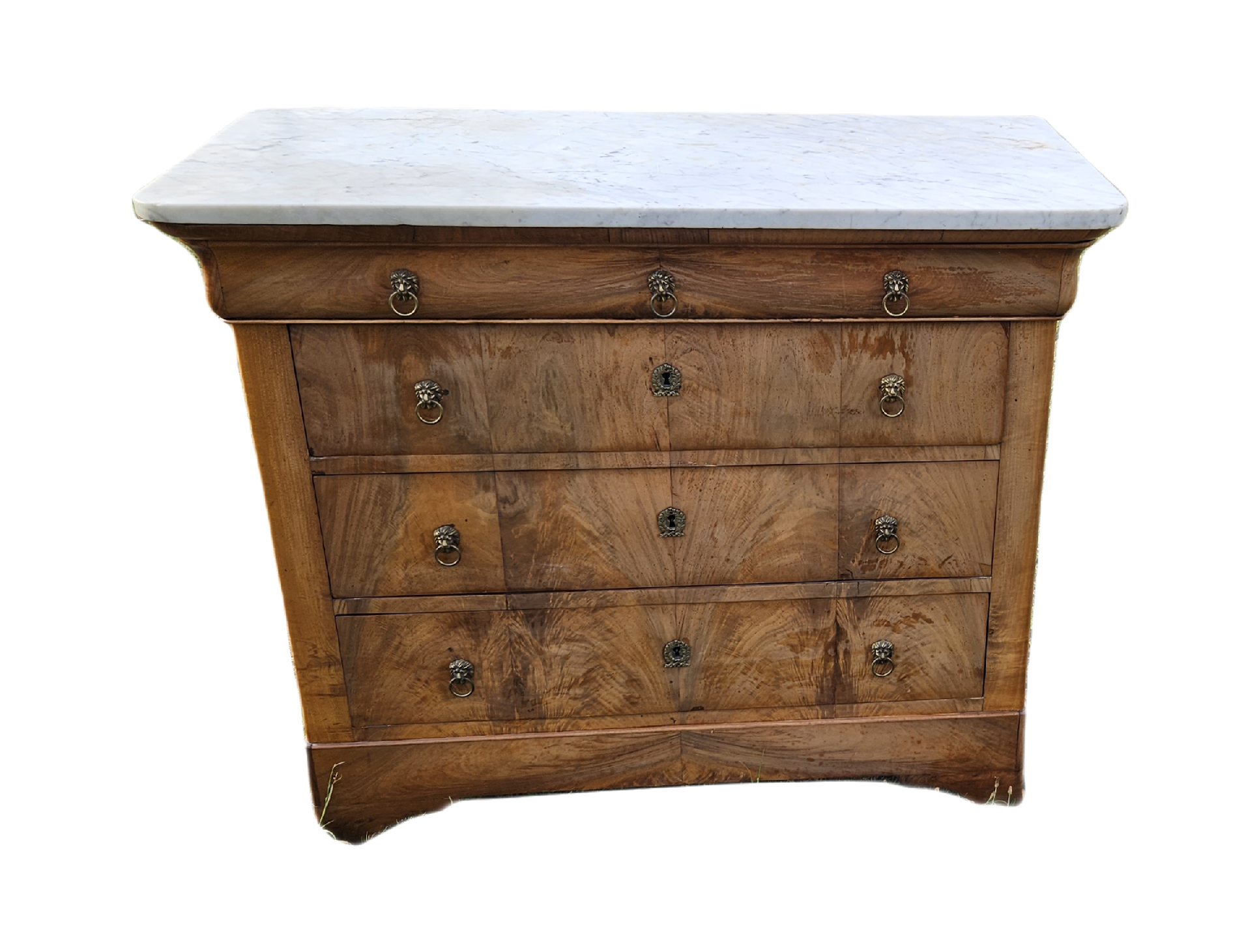 5-drawer chest of drawers with white marble top
