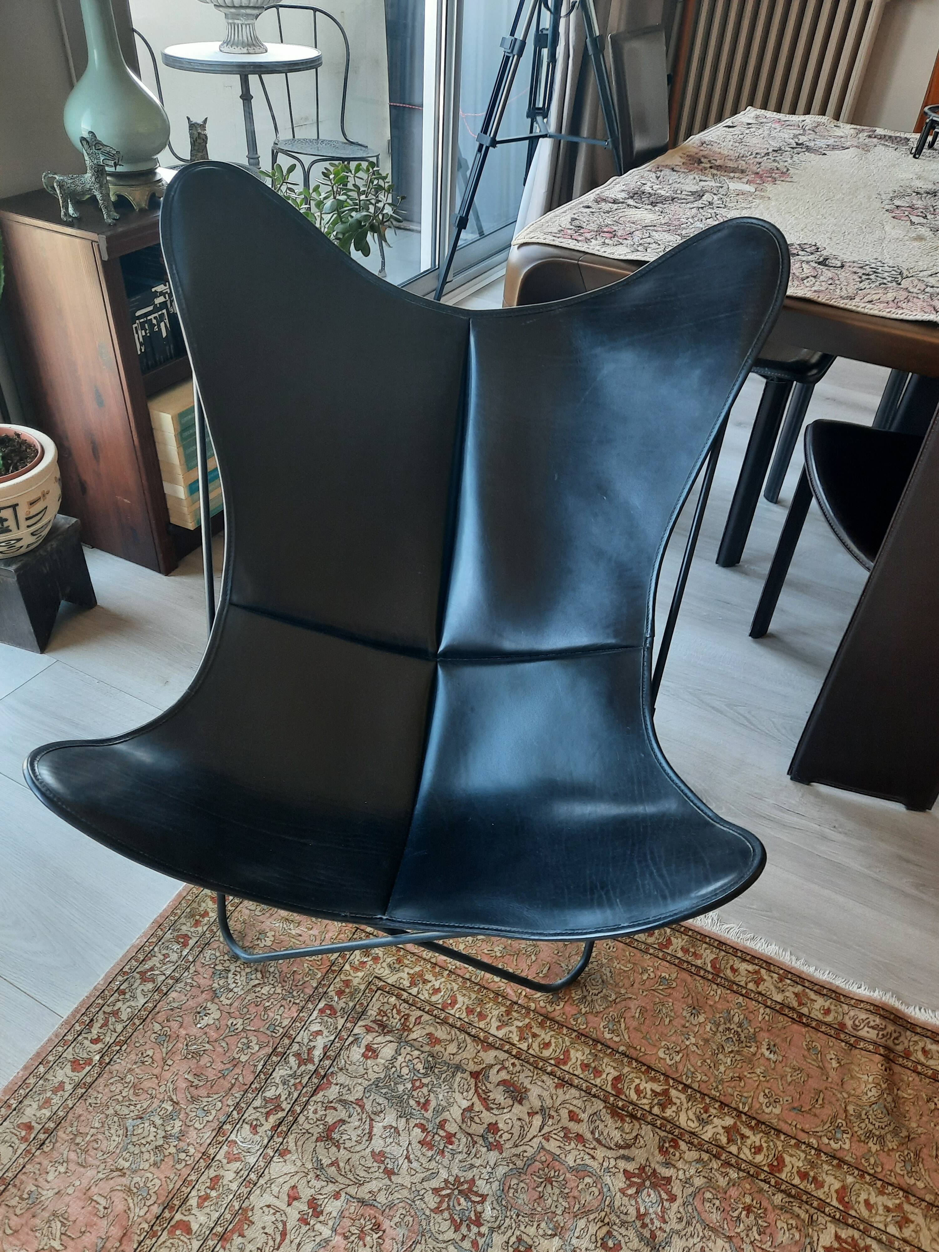 AA Butterfly Armchair - AA-New Design - Dark Brown Leather