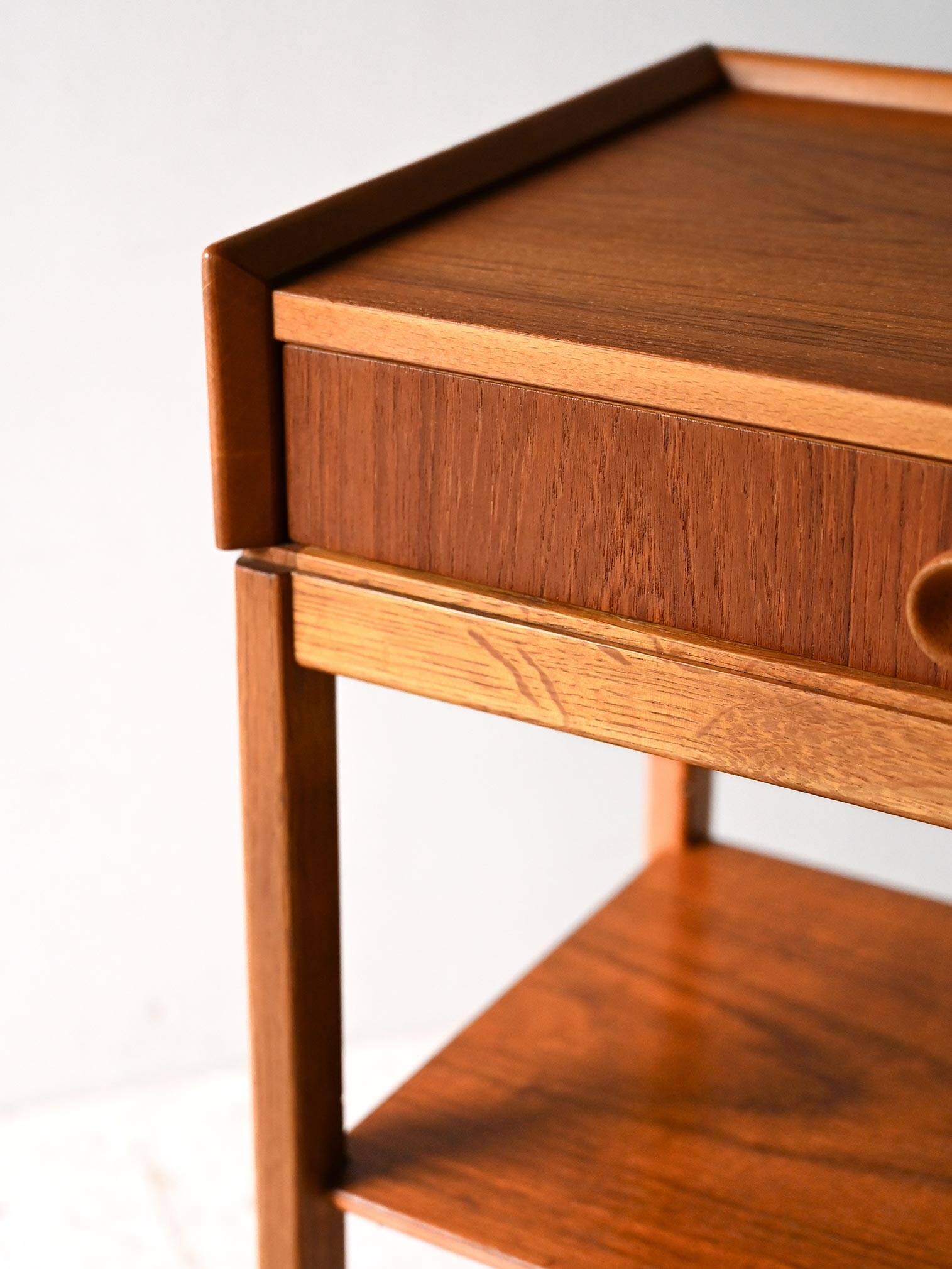 1960s Scandinavian teak and oak nightstand