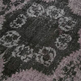 Hand-knotted antique turkish 1970s 150 cm x 291 cm black carpet