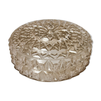Plafonnier rond en verre transparent ambré